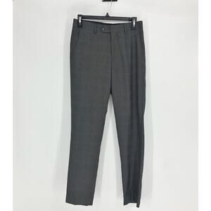 ZNT18 Mens Dress Pants Size 29 Flat Front Gray Plaid  NWOT